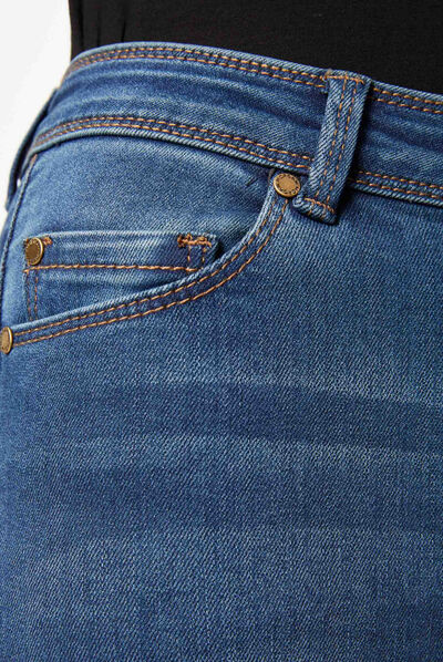 Jean slim effet délavé jean stone femme
