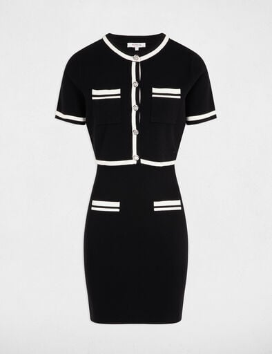 robe tricot courte ajustee noir femme Robe tricot courte ajustée noir femme