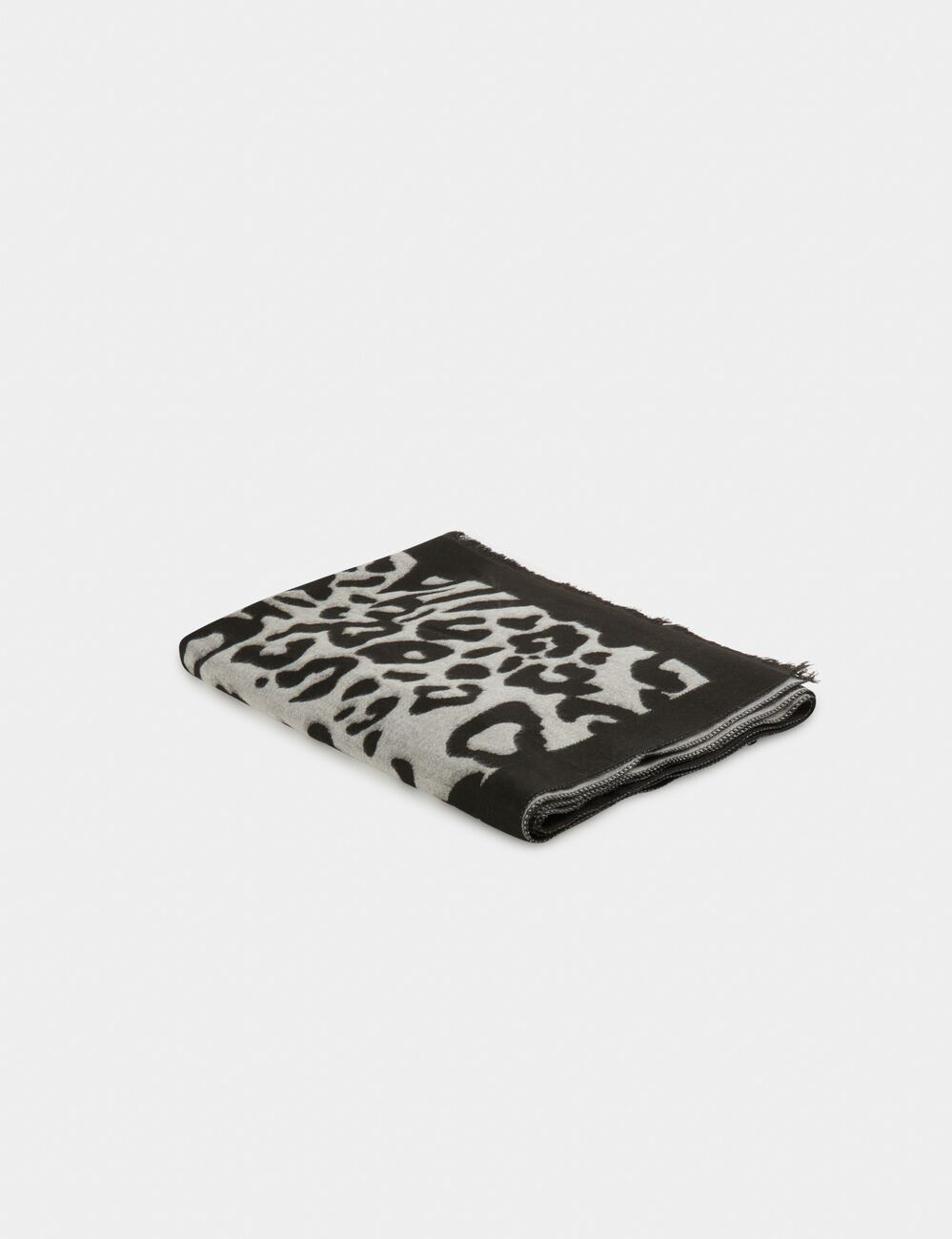 Écharpe imprimé animalier noir femme