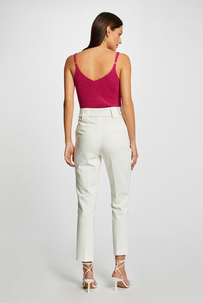 Pull débardeur bretelles fines rose fonce femme
