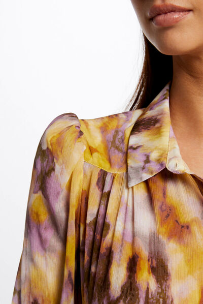 Chemise manches 3/4 imprimé abstrait multico femme