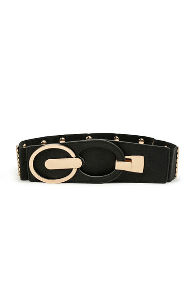 Ceinture élastiquée avec ornements dore femme