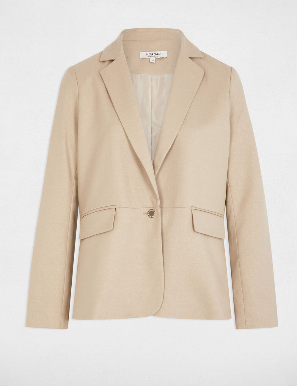 Blazer fils métallisés marron clair femme