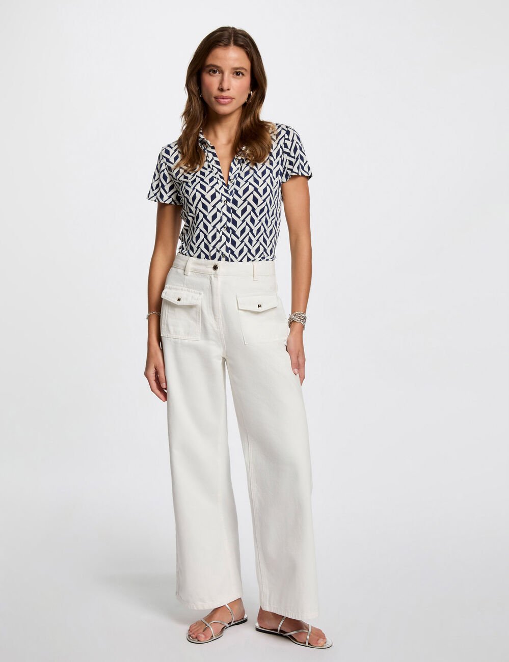 T-shirt manches courtes blanc femme