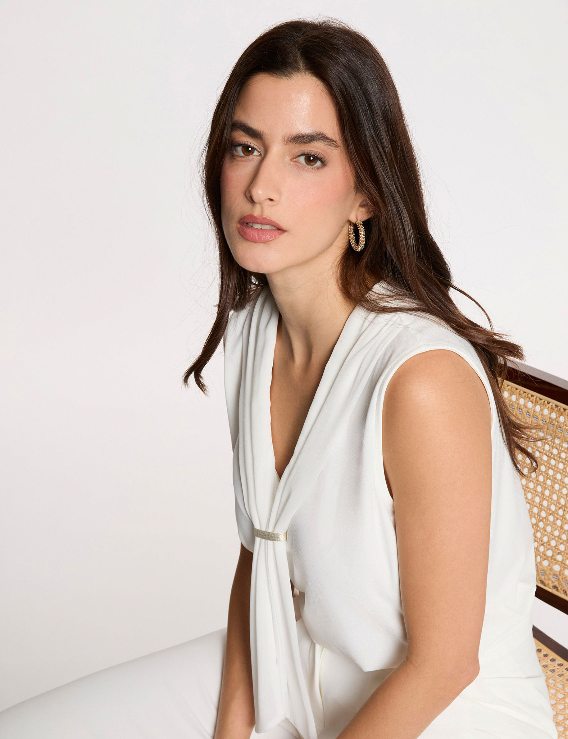 T shirt col lavallière femme