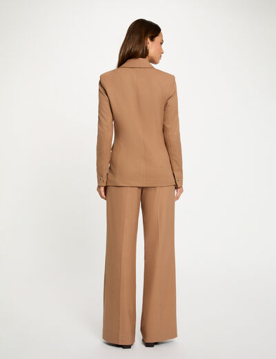 Blazer ajust&eacute; manches longues marron femme