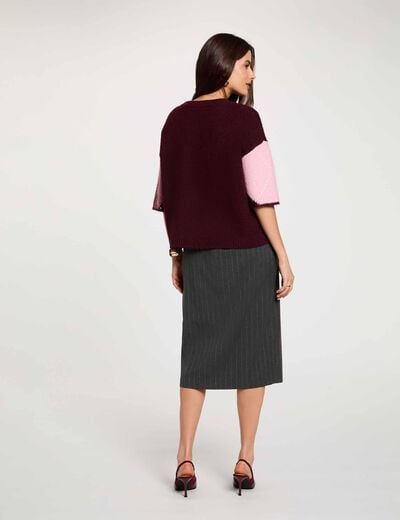Jupe crayon taille haute denim gris fonce femme