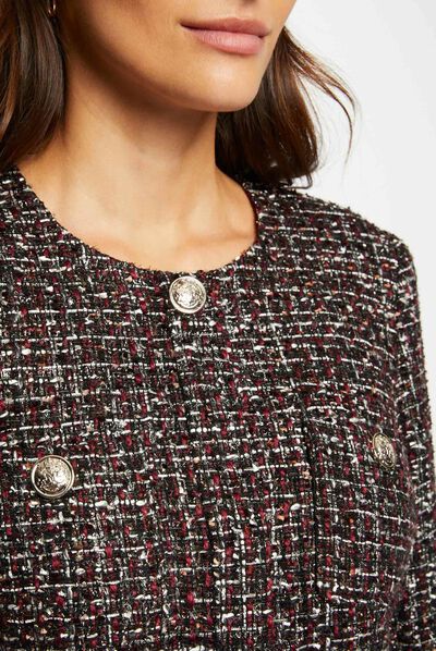 Veste droite avec col rond multico femme