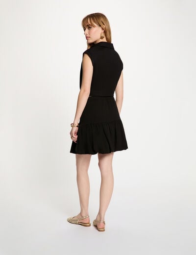 Chemise nou&eacute;e sans manches noir femme