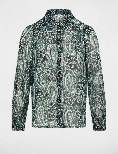 Chemise fluide imprim&eacute;e multicolore femme