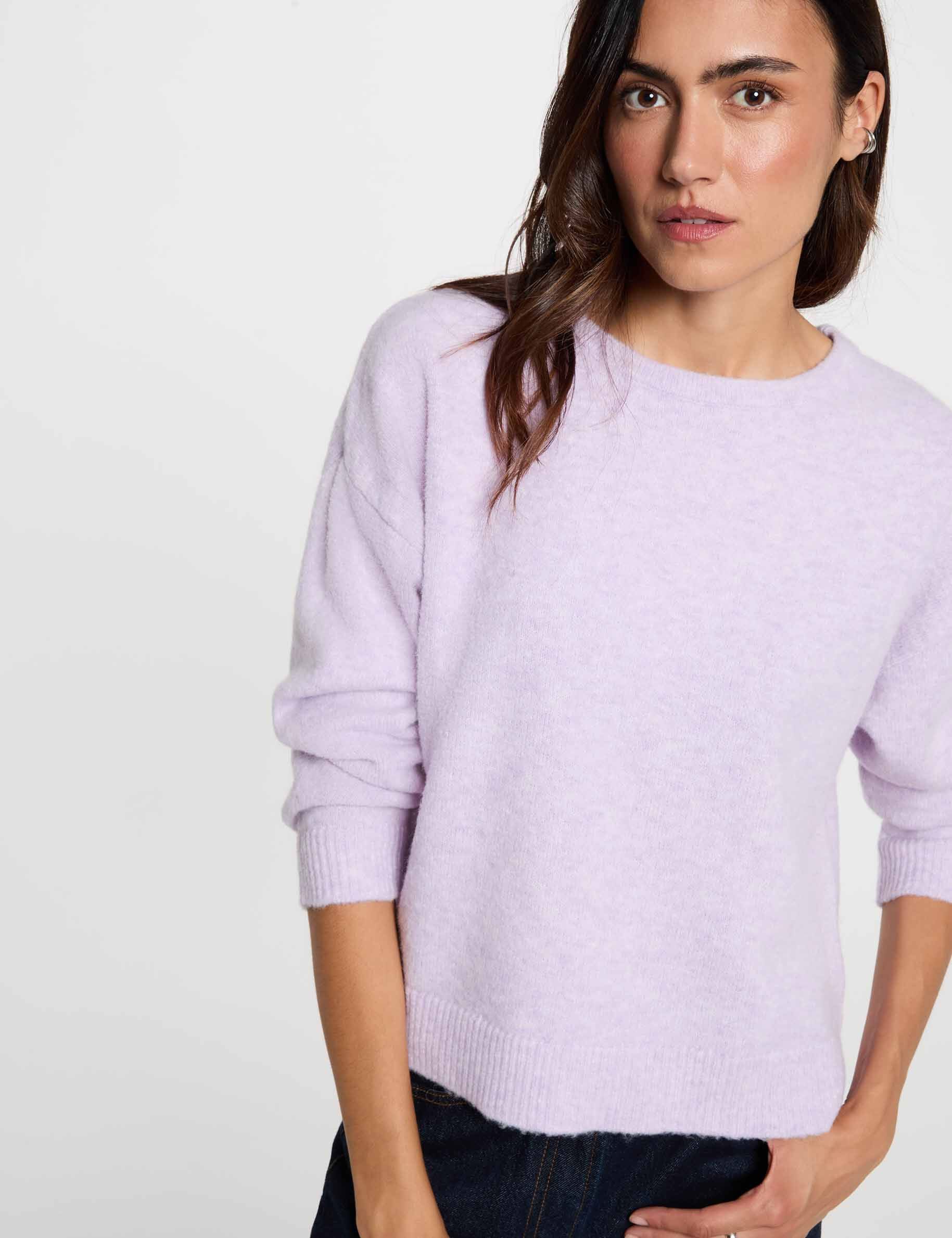 Pull col rond parme femme Pull col rond parme femme