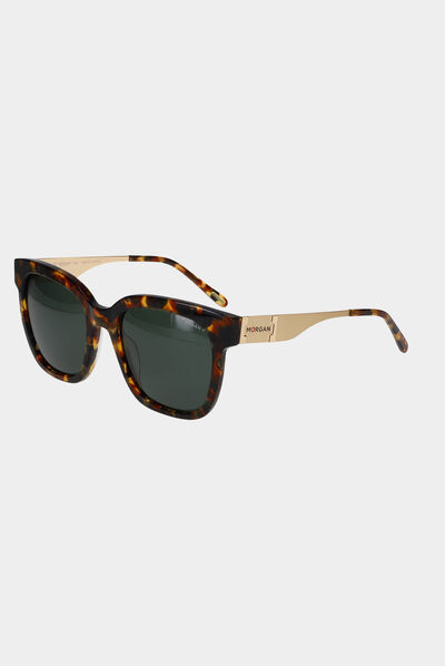 Lunettes de soleil carrées marron femme