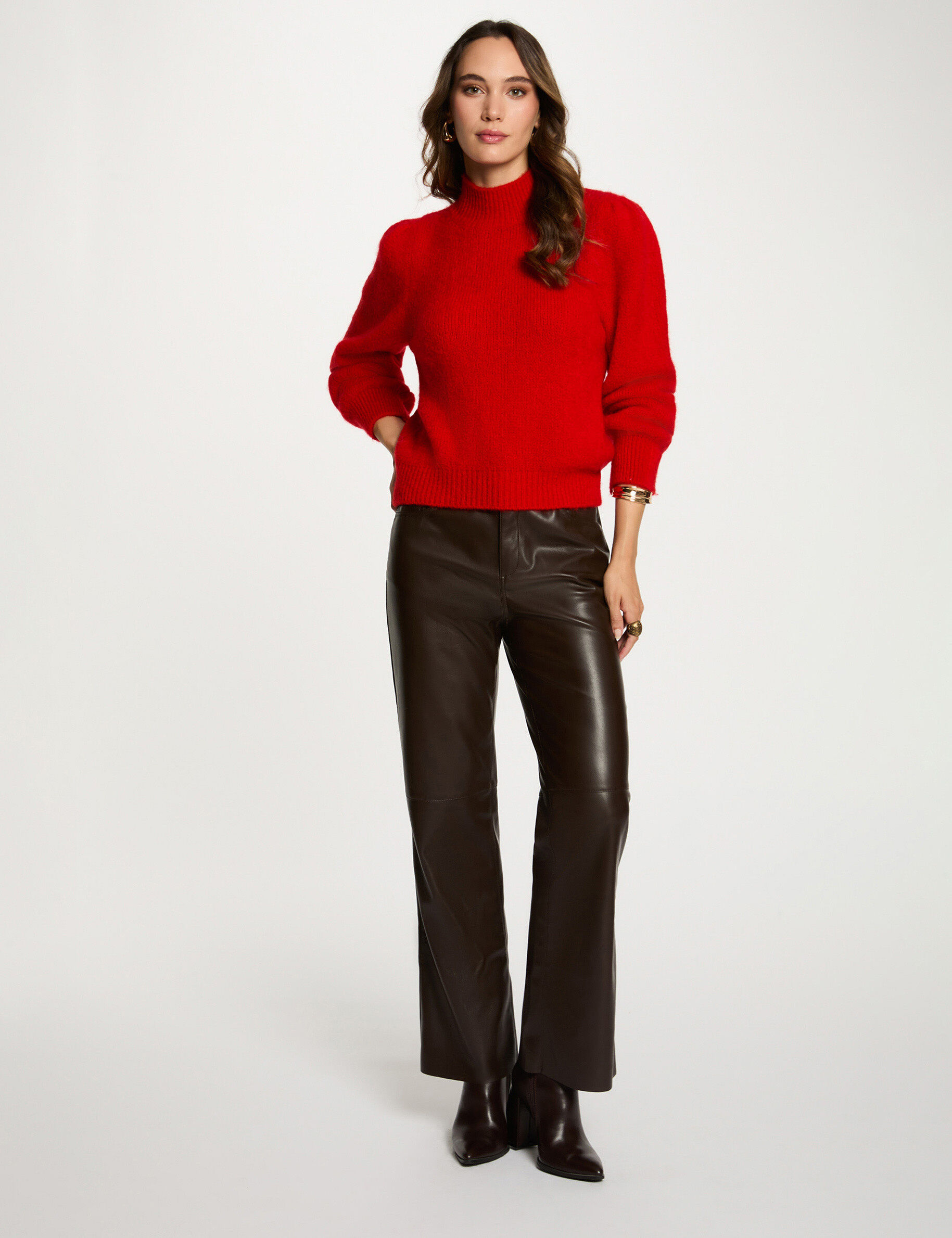 Pantalon bootcut similicuir femme