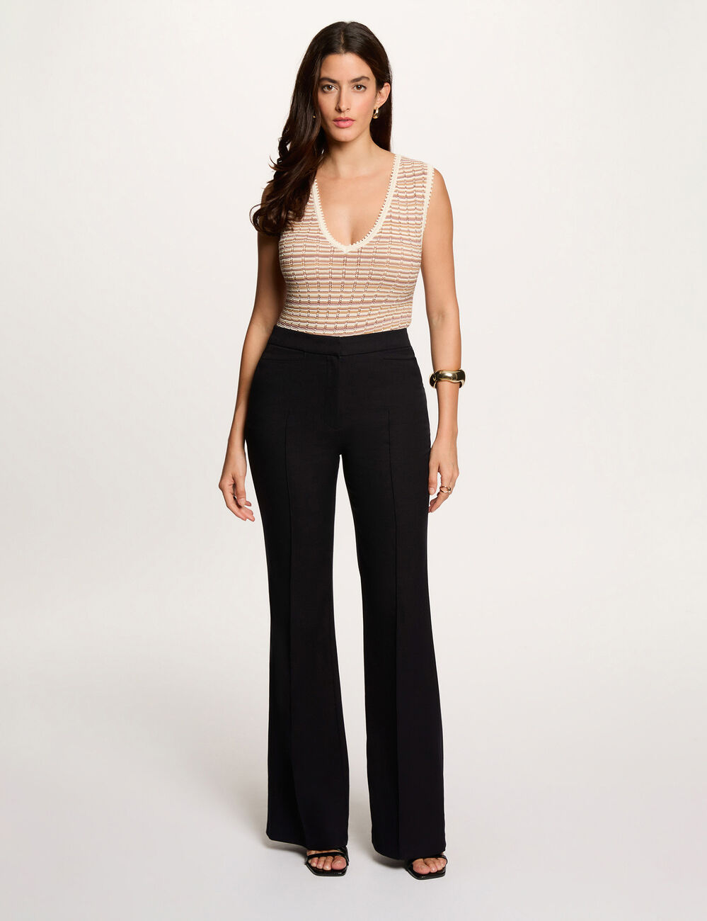 Pantalon bootcut bleu marine femme