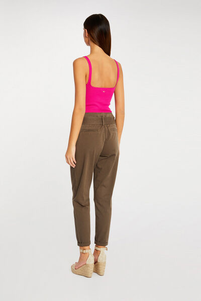 Débardeur avec bretelles à ornements rose fonce femme