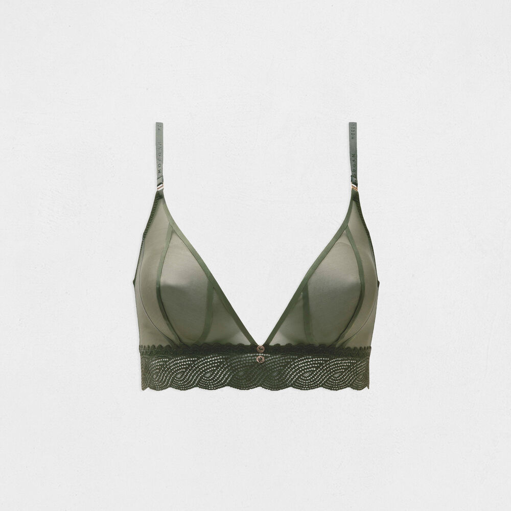 Soutien-gorge souple vert kaki femme