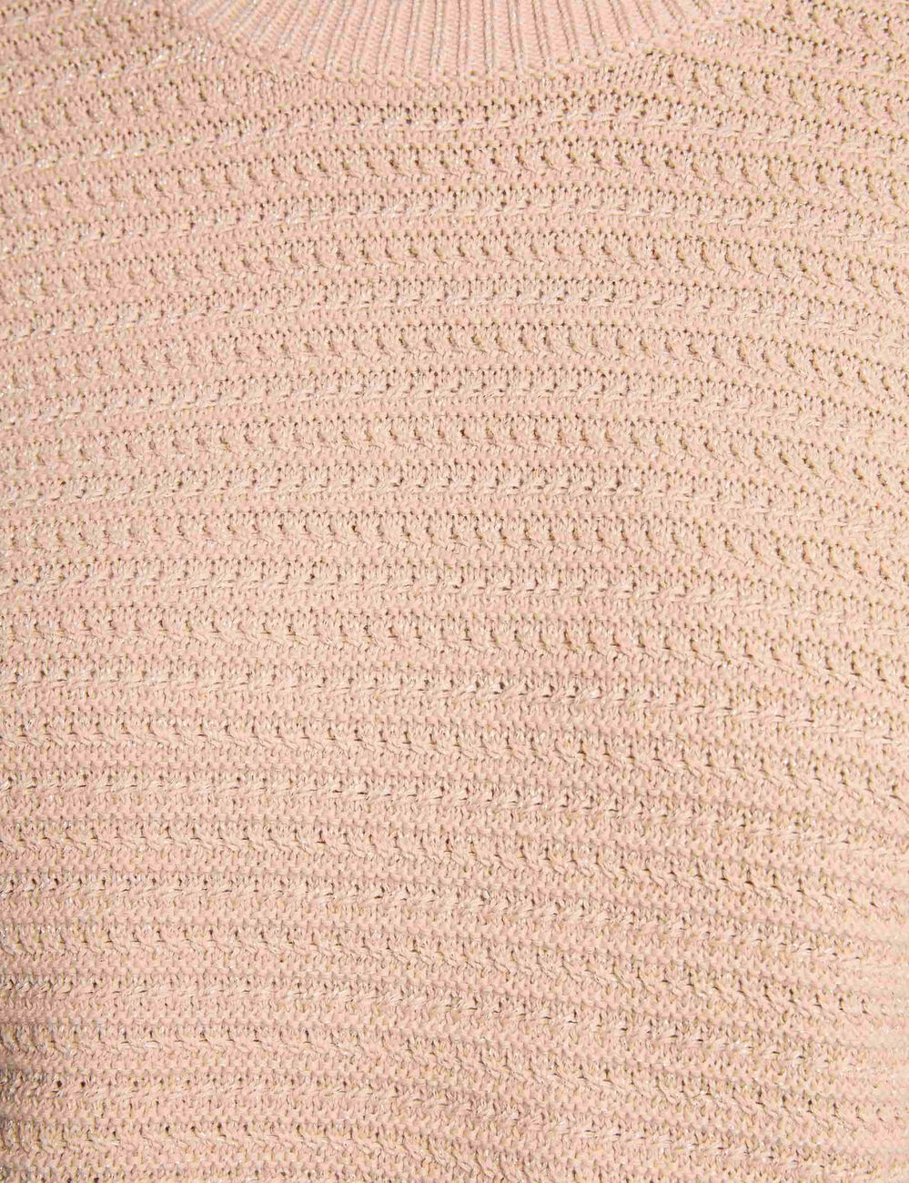 Pull manches courtes beige femme