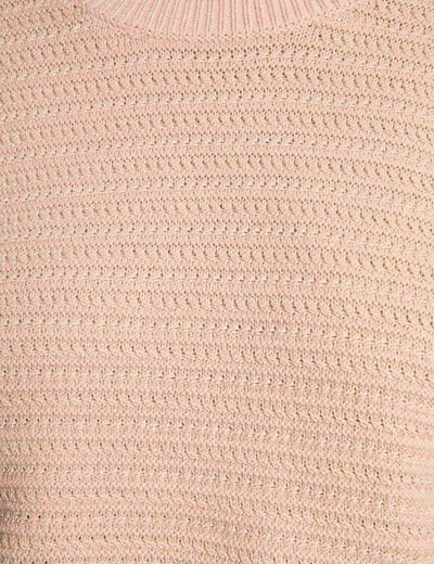 Pull manches courtes beige femme