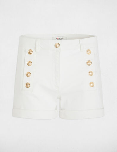 short en jean boutons blanc femme Short en jean boutons blanc femme