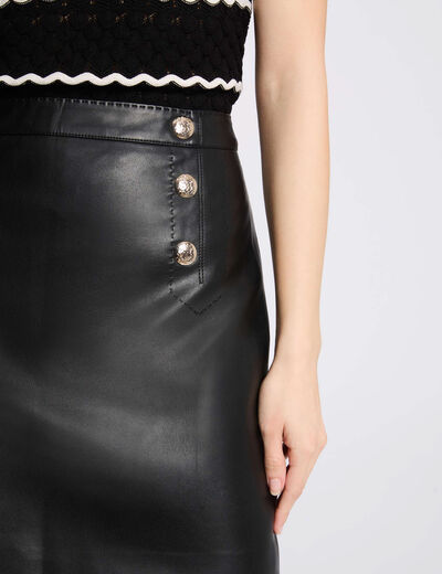 Jupe courte simili cuir noir femme