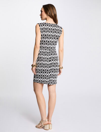 Robe courte ajustée imprimée multicolore femme
