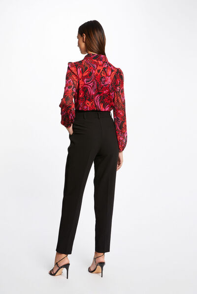 Chemise manches longues imprimé végétal multico femme