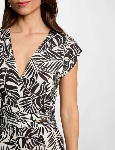 Combinaison ajust&eacute;e d&eacute;collet&eacute; multicolore femme