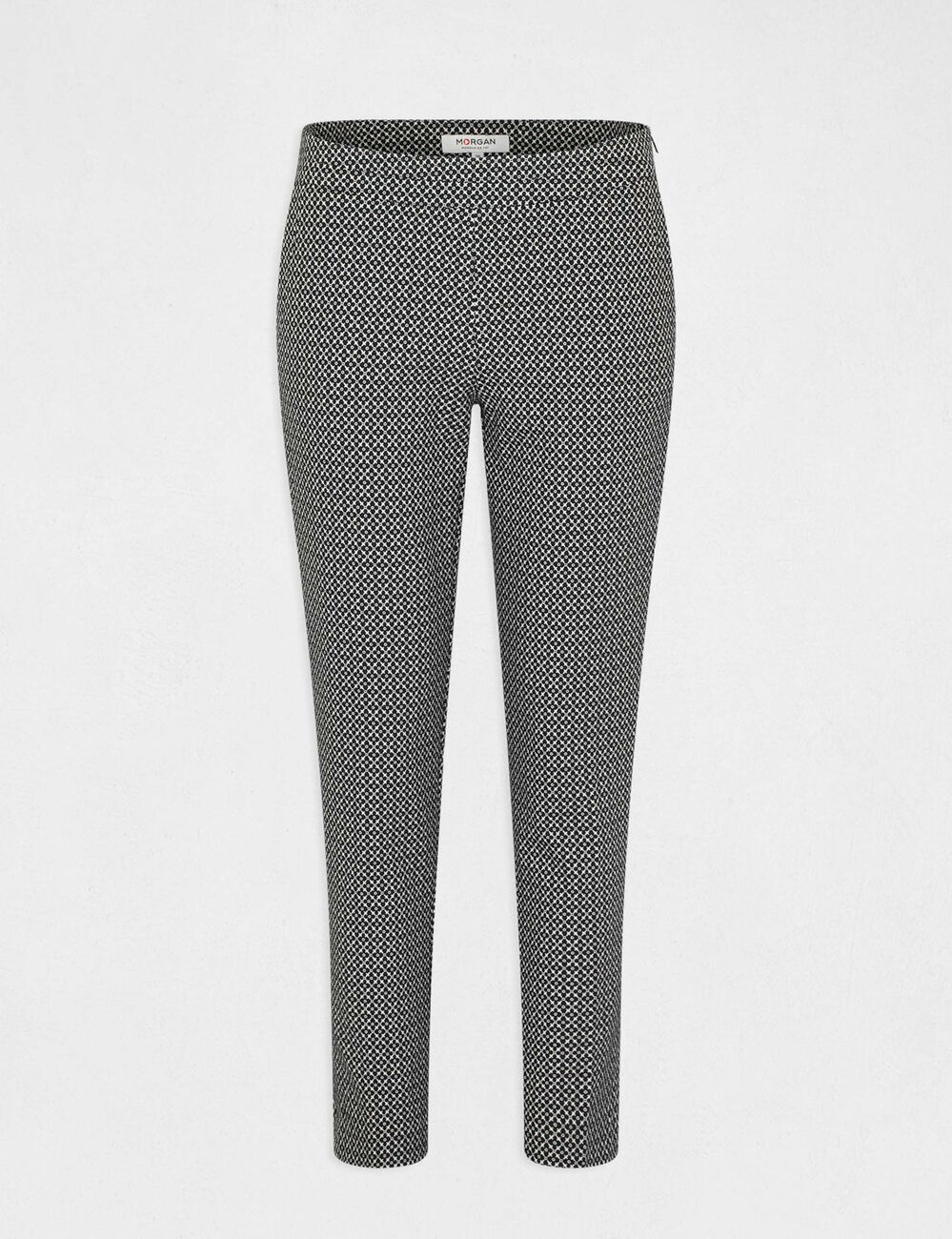 Pantalon city ajust&eacute; imprim&eacute; g&eacute;om&eacute;trique marine femme