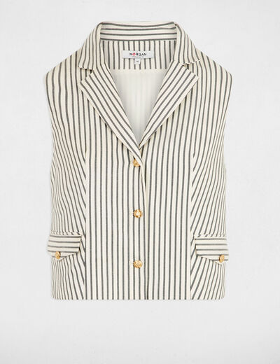 Veste sans manches ajust&eacute;e multicolore femme