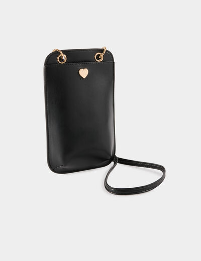 Pochette boucle coeur noir femme