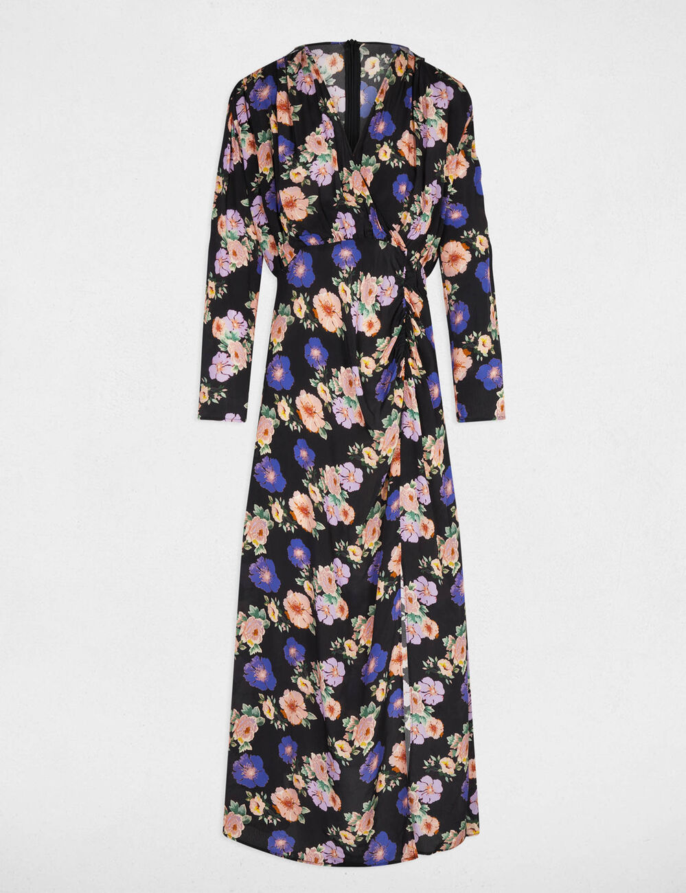 Robe longue satin&eacute;e multicolore femme