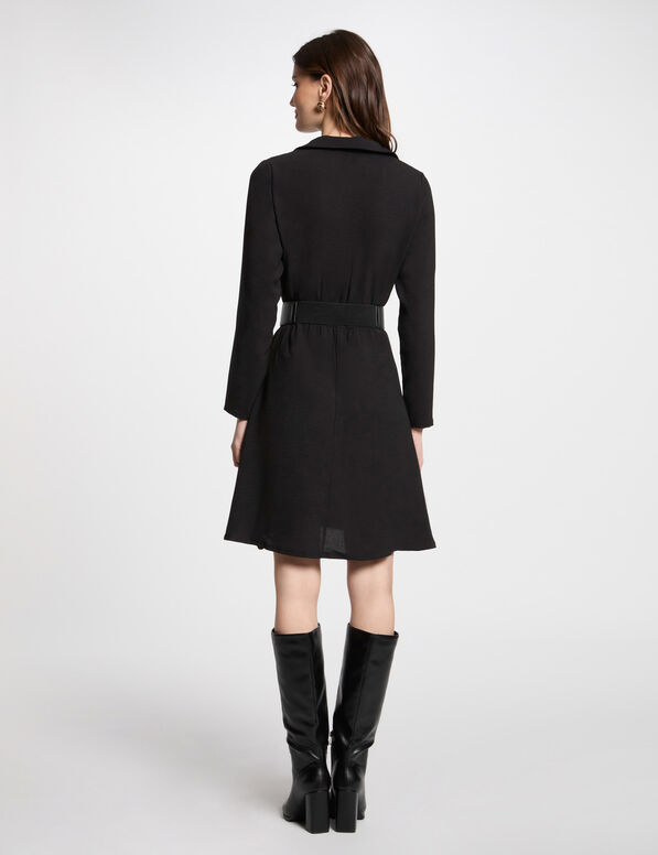robe courte droite fluide noir femme Robe courte droite fluide noir femme