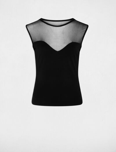 D&eacute;bardeur col rond noir femme