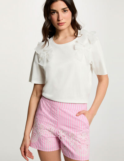 Short taille haute rose femme