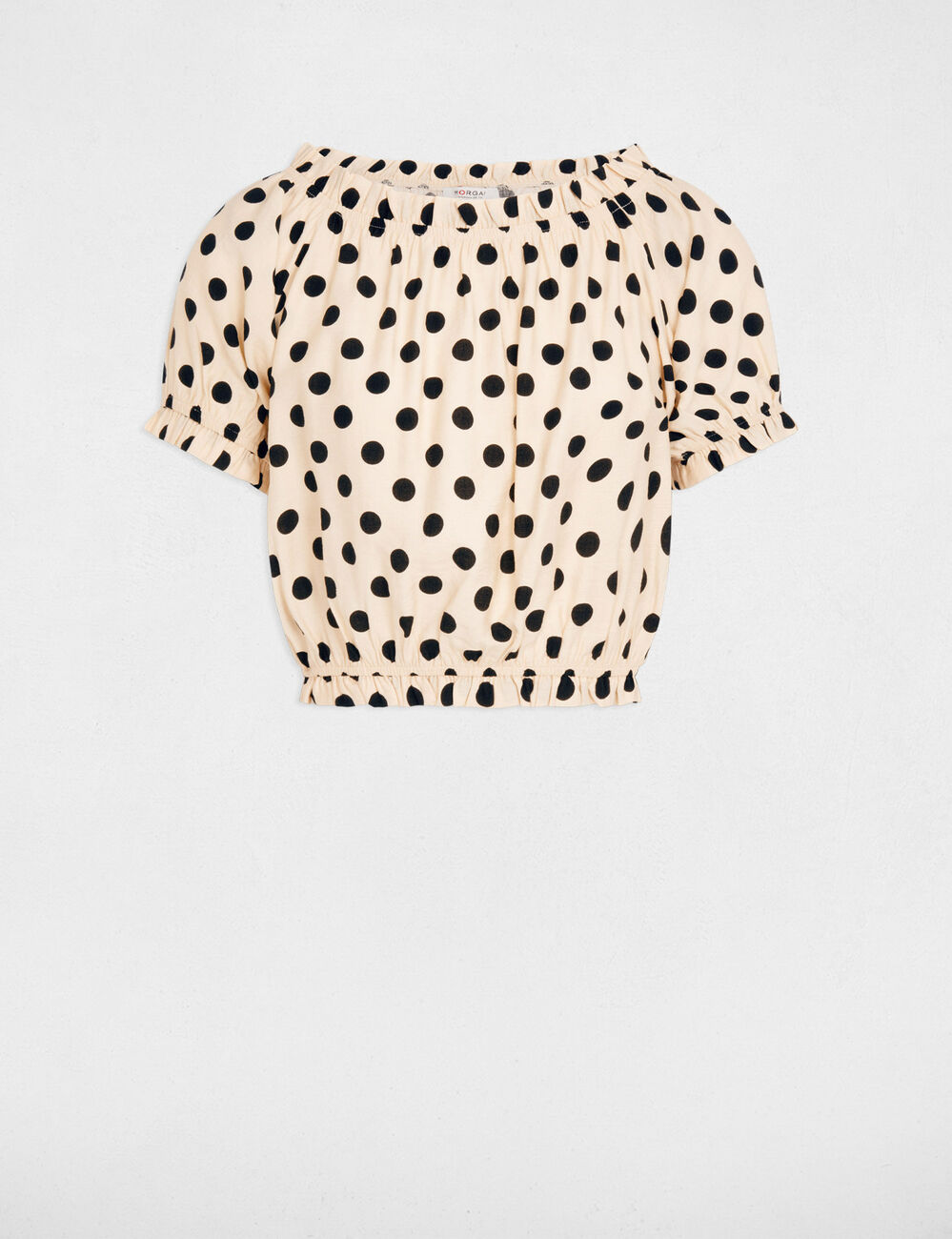 Top col bardot fluide multicolore femme