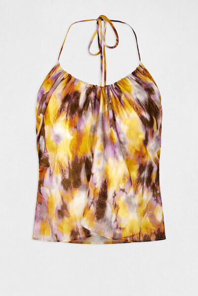 Bustier à bretelles imprimé abstrait multico femme