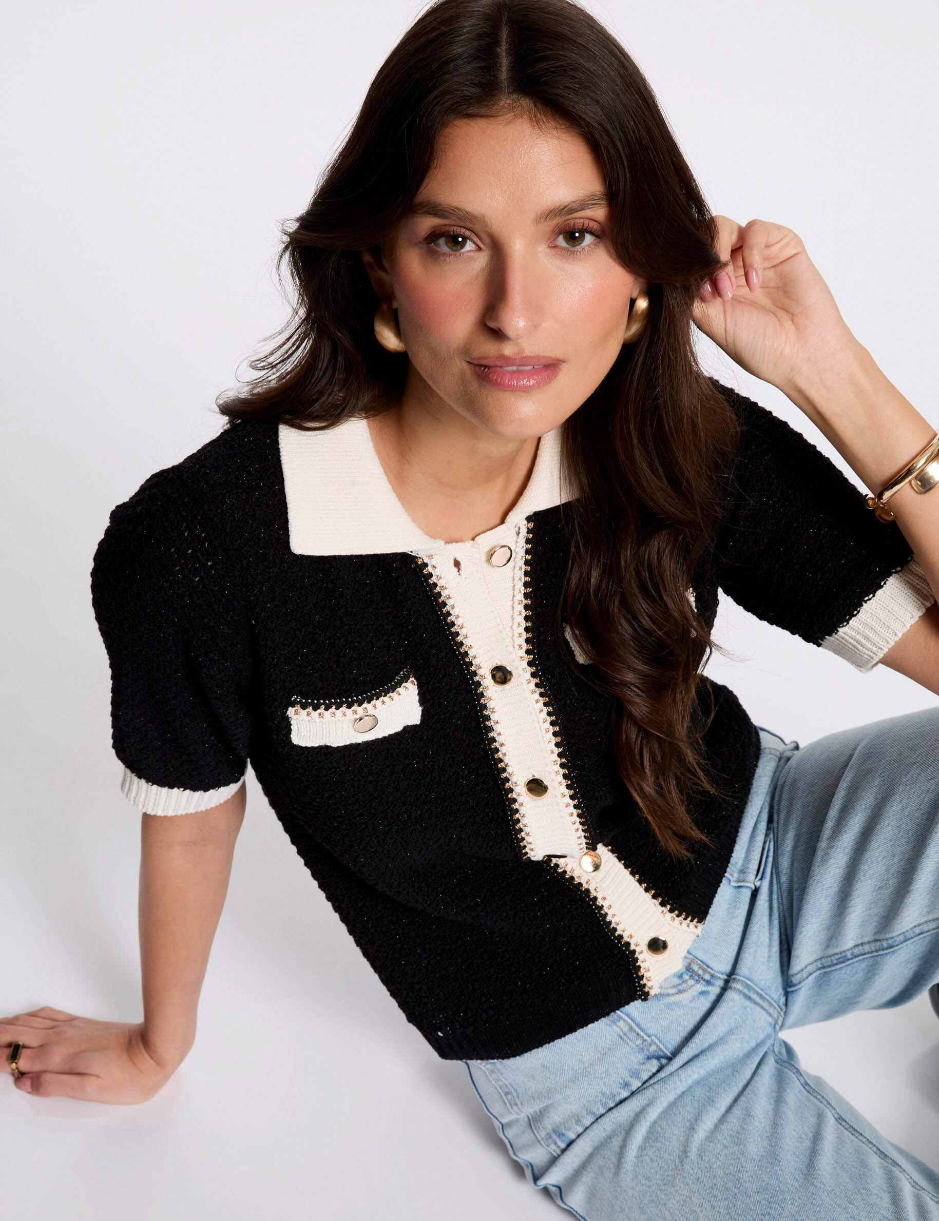 Gilet col à revers noir femme - Morgan - Modalova