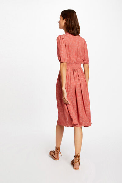 Robe droite imprimé cachemire rouille femme