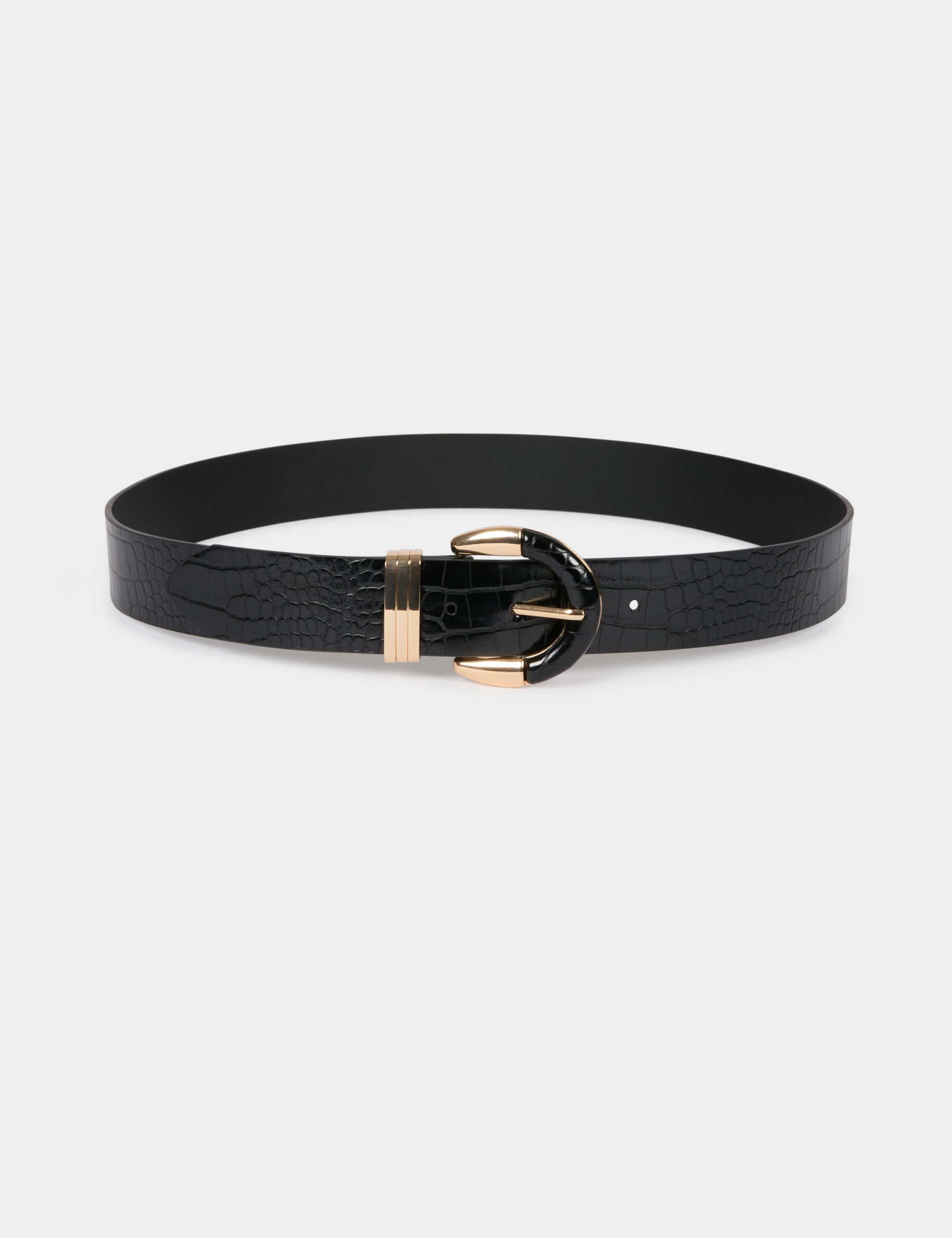 Ceinture fine aspect croco femme