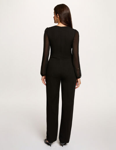Combinaison cache coeur noir femme