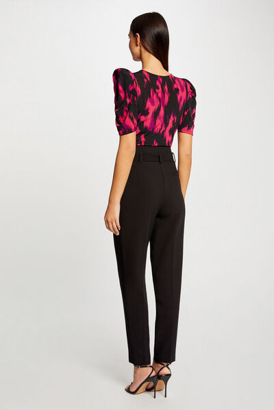 T-shirt manches courtes imprimé abstrait multico femme