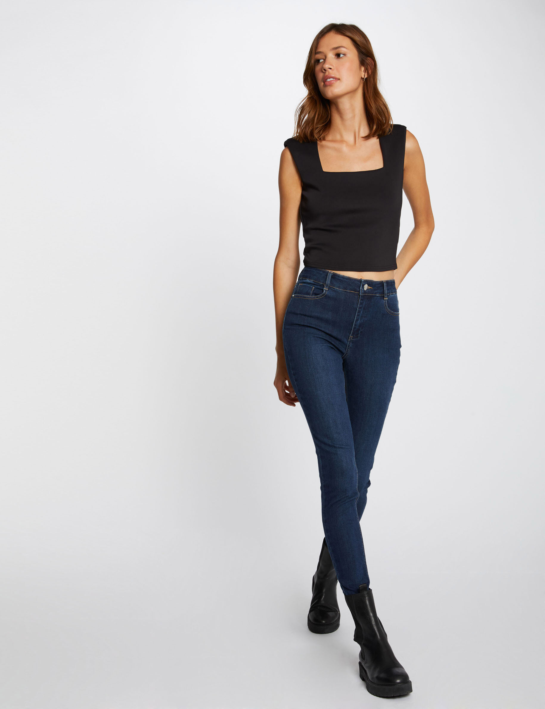 Morgan Jeans slim taille haute 78ème Jean Brut