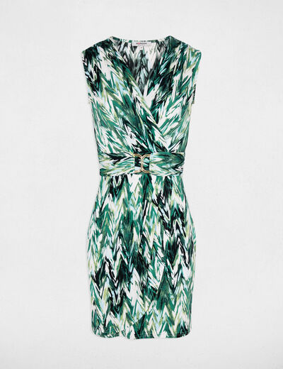Robe courte col coeur multicolore femme