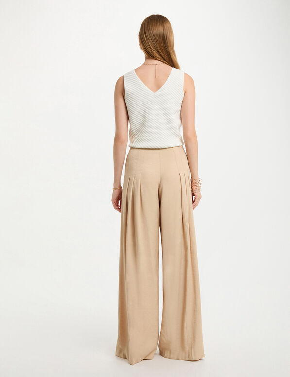 debardeur maille col en v blanc femme Débardeur maille col en V blanc femme