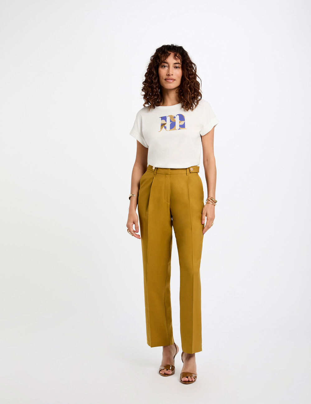 T-shirt à inscription blanc femme