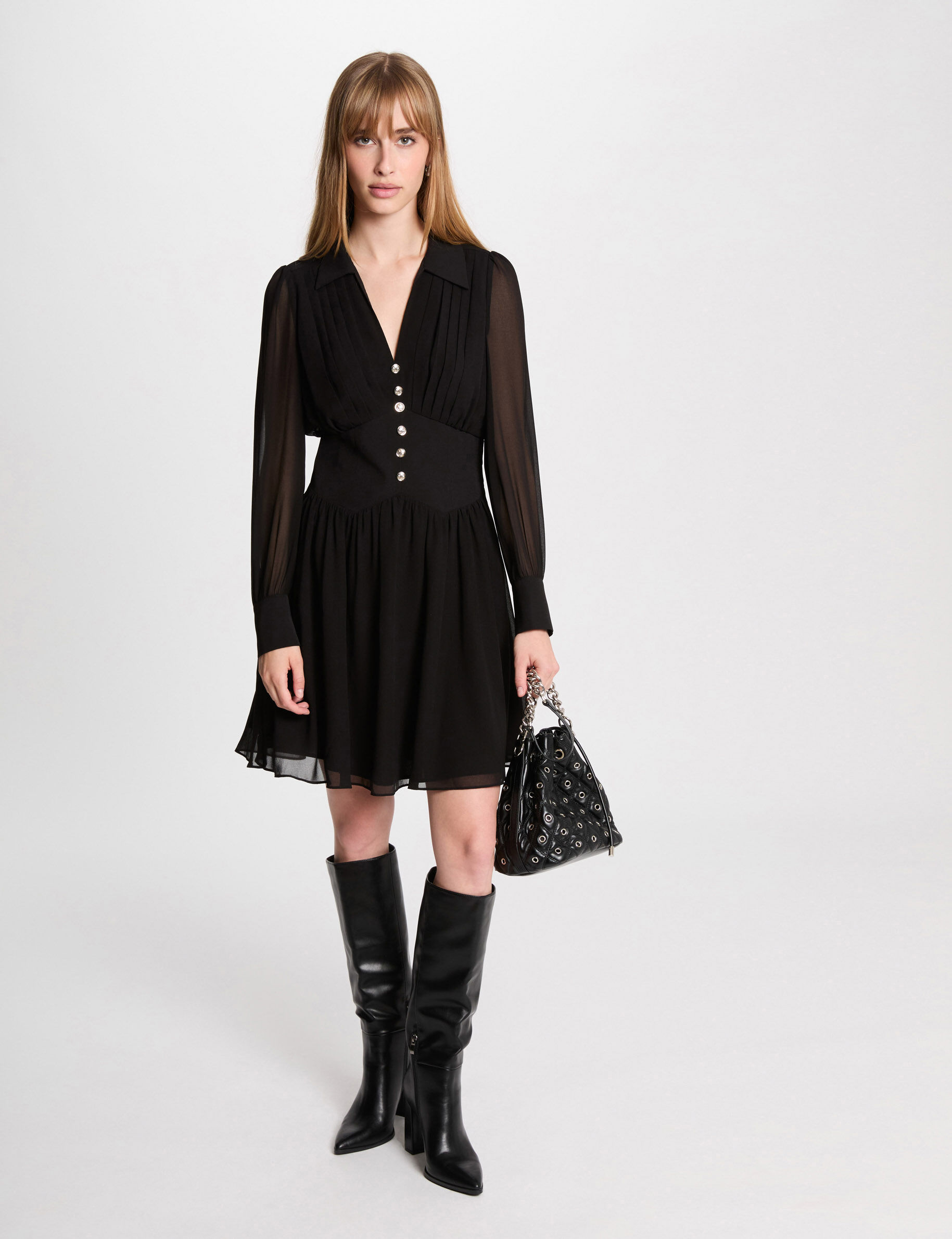 Robe courte patineuse fluide femme