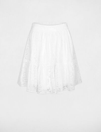 Jupe courte &eacute;vas&eacute;e blanc femme