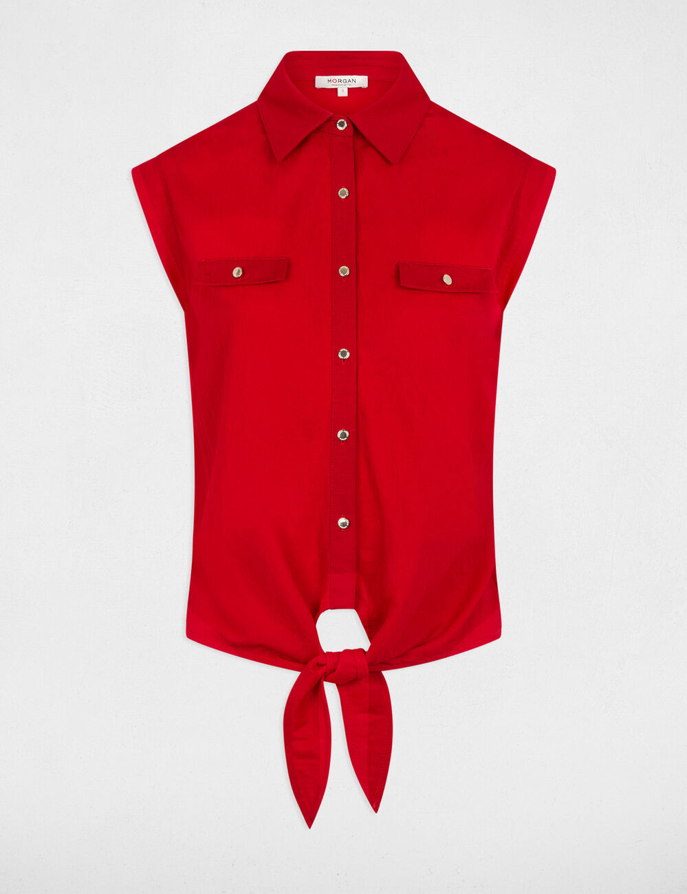 Blouse sans manches rouge femme