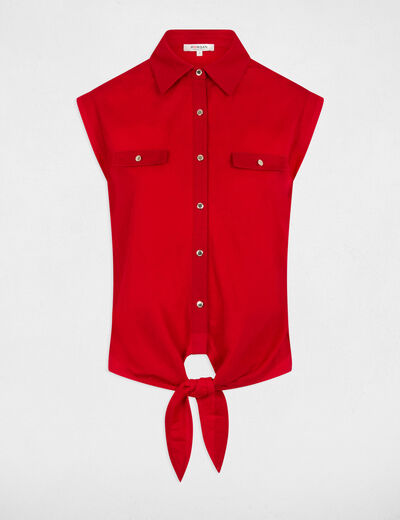 Blouse sans manches rouge femme
