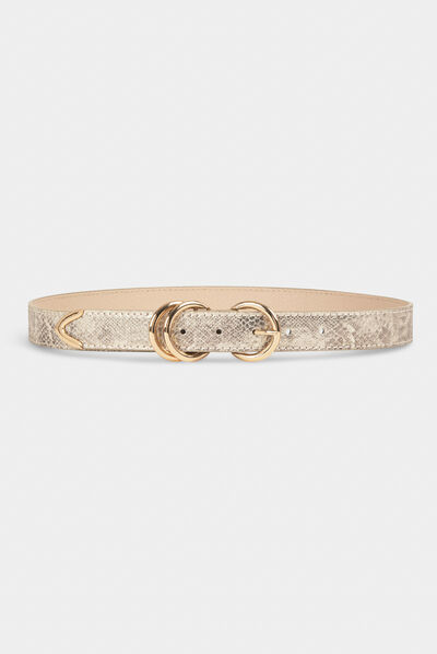 Ceinture effet python dore femme